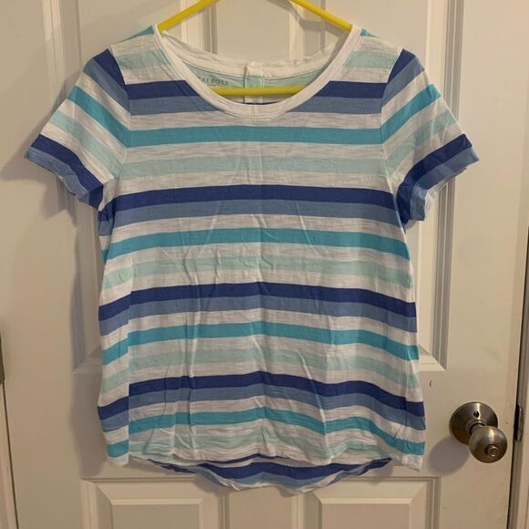 Talbots large petite striped blue shirt - Picture 1 of 3